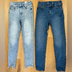 2 pairs of Old navy high rise rockstar jeggings. Girls Size 10. EUC.